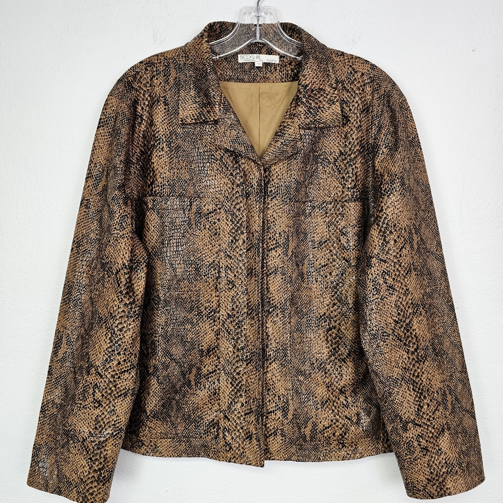 VTG Brookshire Sportiv Blazer Jacket Snakeskin Print Sz European 45 Grannycore